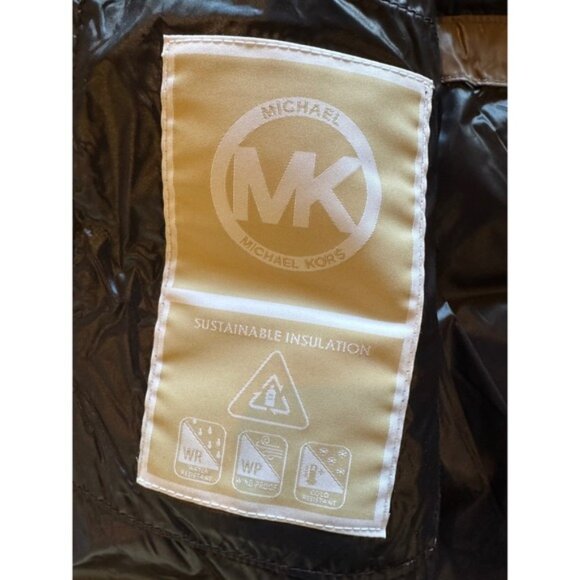 Michael Kors Coat Women Small Tan‎ Quilted Insulated Puffer Jacket Outdoor - Picture 12 of 15